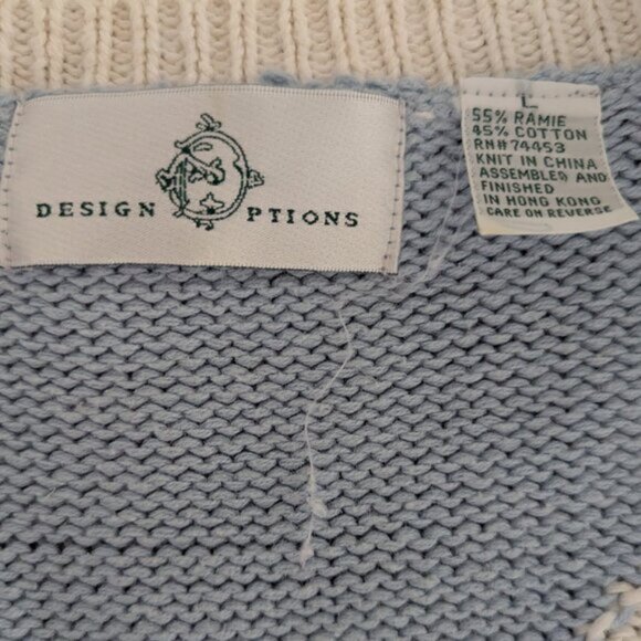 Vintage Design Options Seaside Button Up Knit Cardigan Sweater, Large - Picture 6 of 6